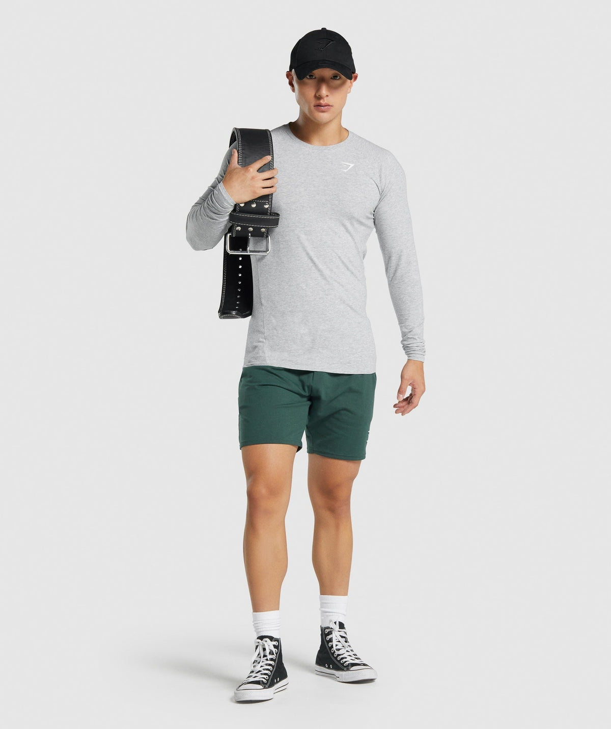 Gymshark Critical 2.0 Long Sleeve Tee - Light Grey Core Marl