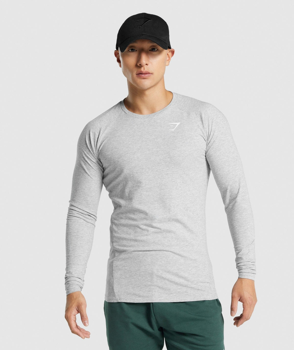 Gymshark Critical 2.0 Long Sleeve Tee - Light Grey Core Marl