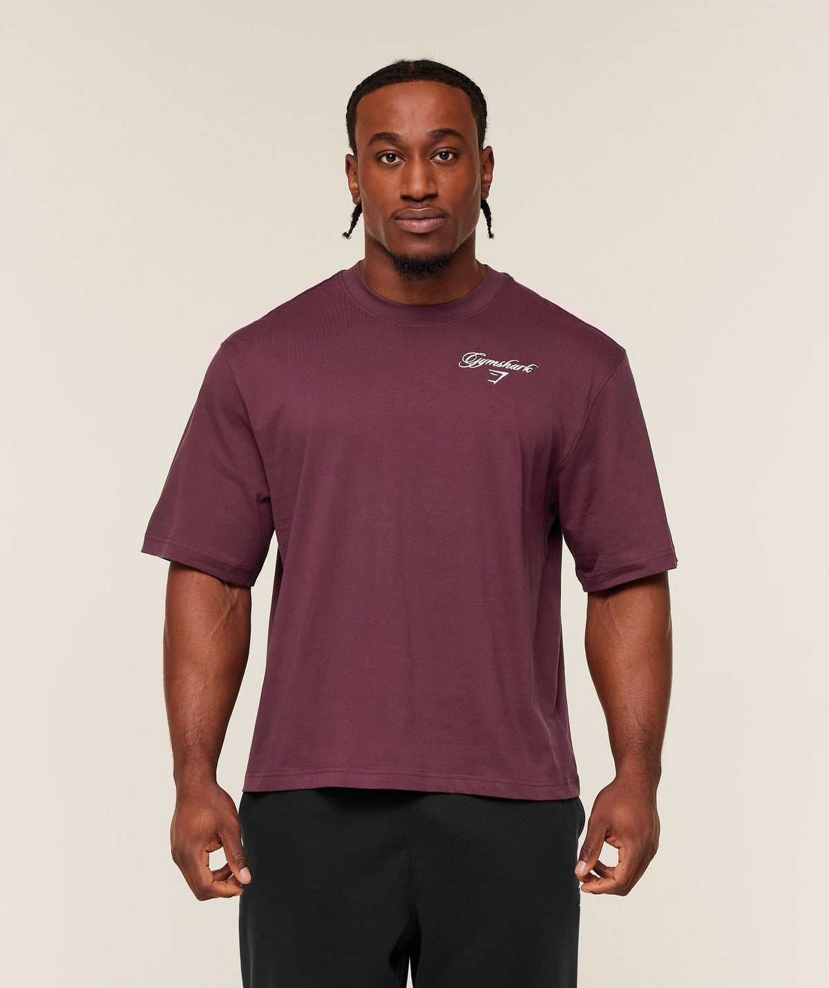 Gymshark Eagle Script Graphic Tee - Impact Burgundy