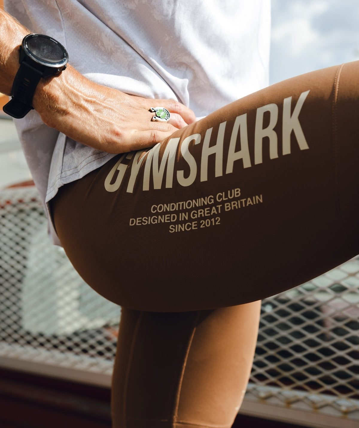 Gymshark Conditioning Club Half Tight - Trail Brown/Vanilla Beige