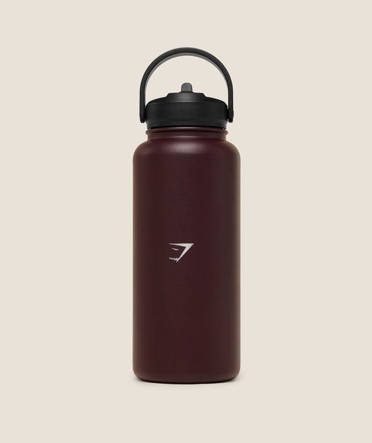 Gymshark Metal Insulated Straw Bottle 1L - Cherry Purple