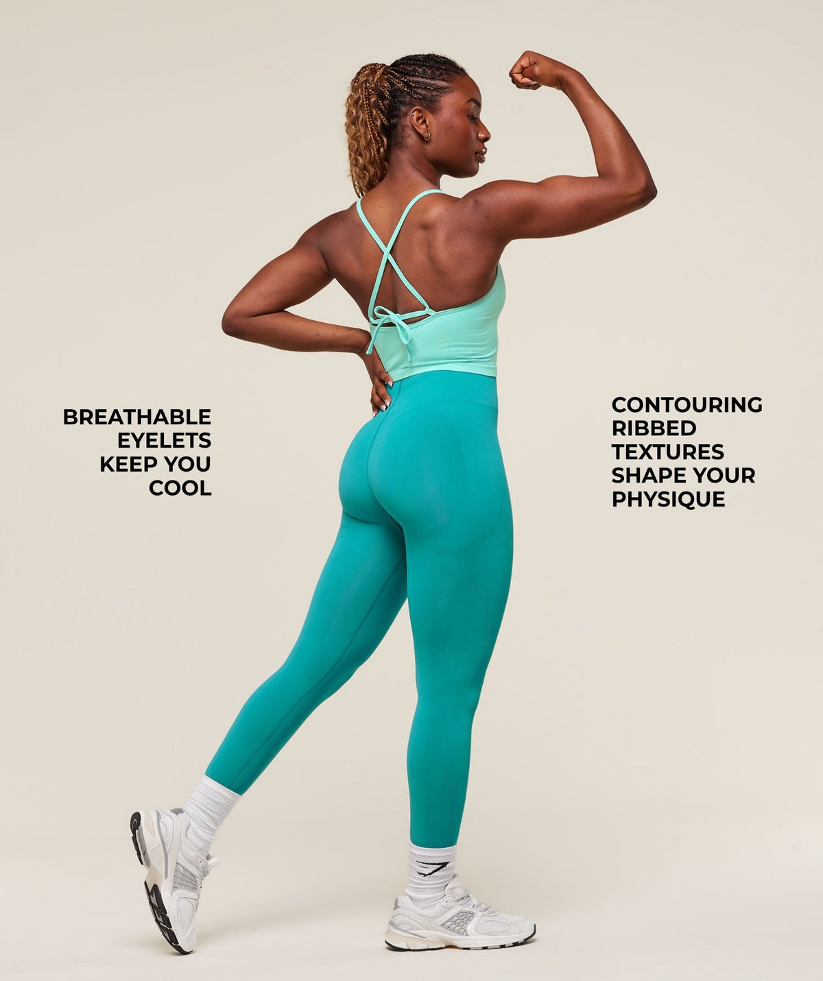 Gymshark Energise Seamless Crop Top - Pop Turquoise