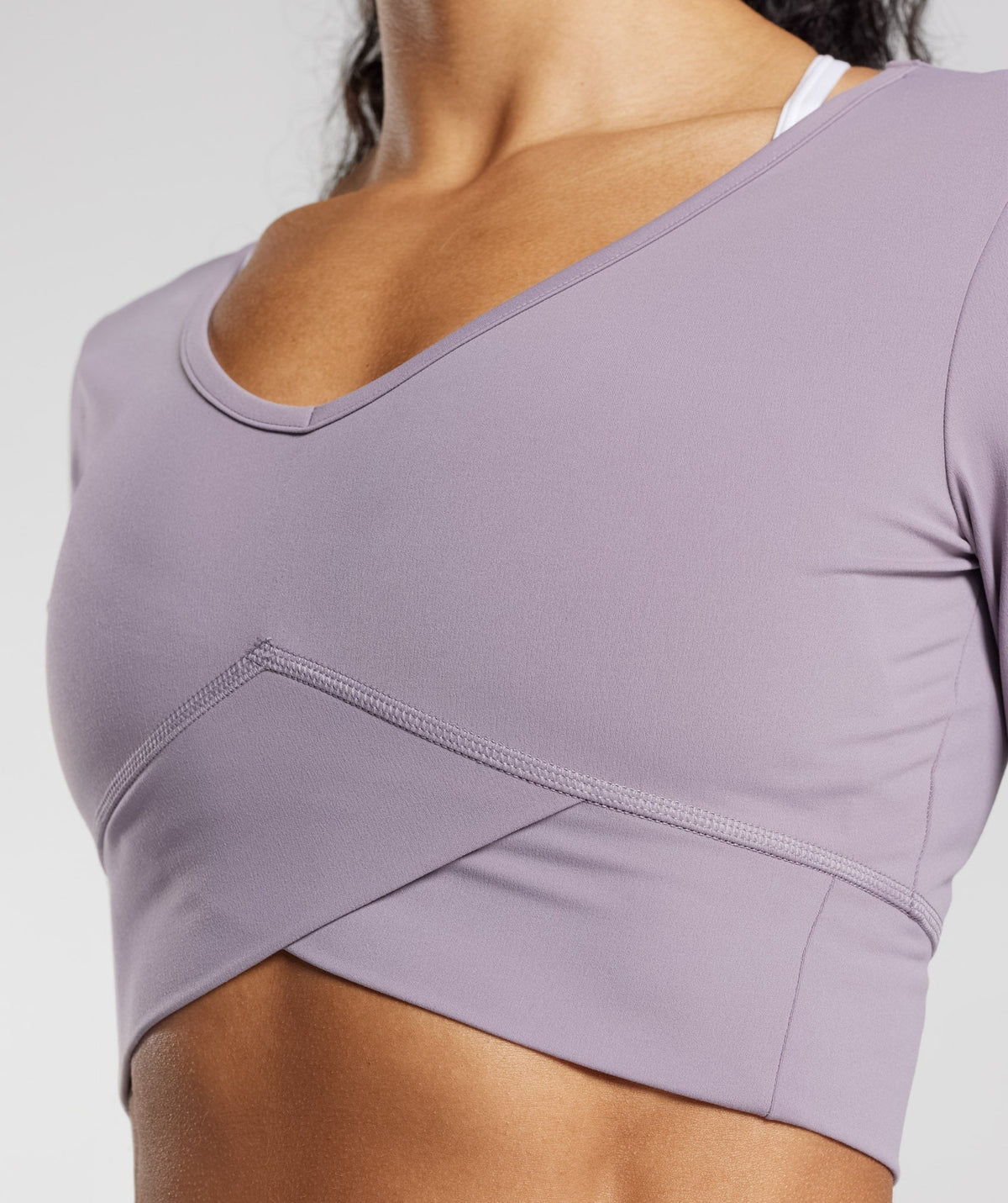 Gymshark Crossover Long Sleeve Crop Top - Purple