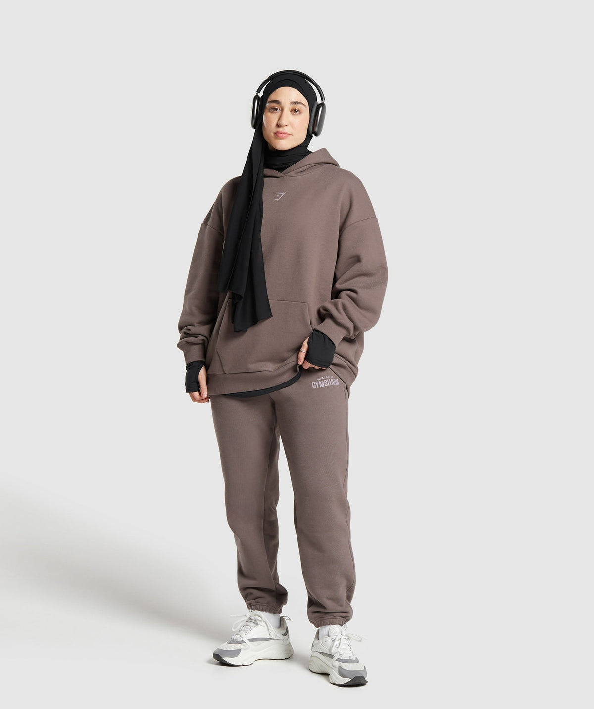Gymshark X Leana Deeb Oversized Graphic Hoodie - Brown