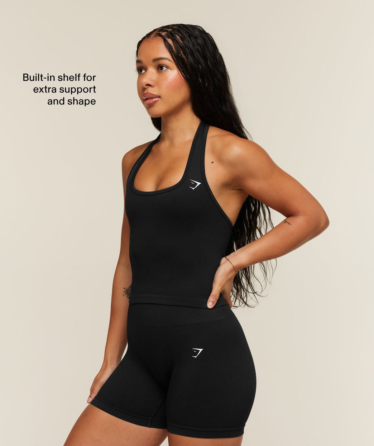 Gymshark Adapt Solid Halter Neck Tank - Black