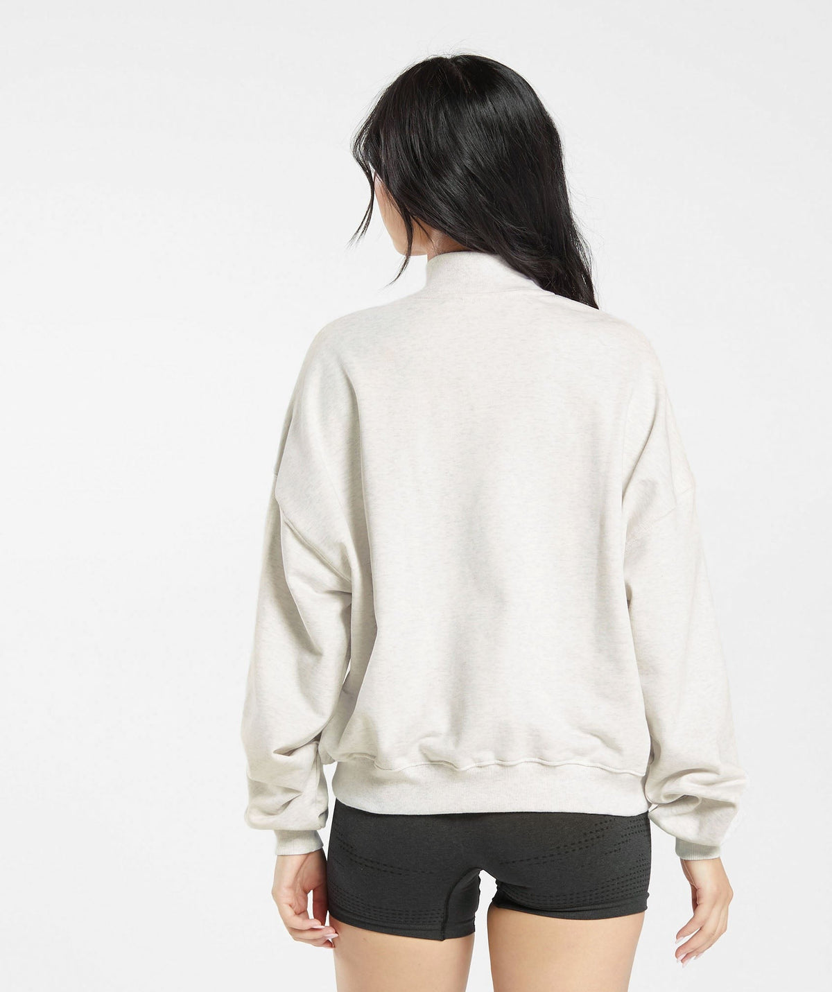 Gymshark Rest Day Sweats 1/2 Zip Pullover - White