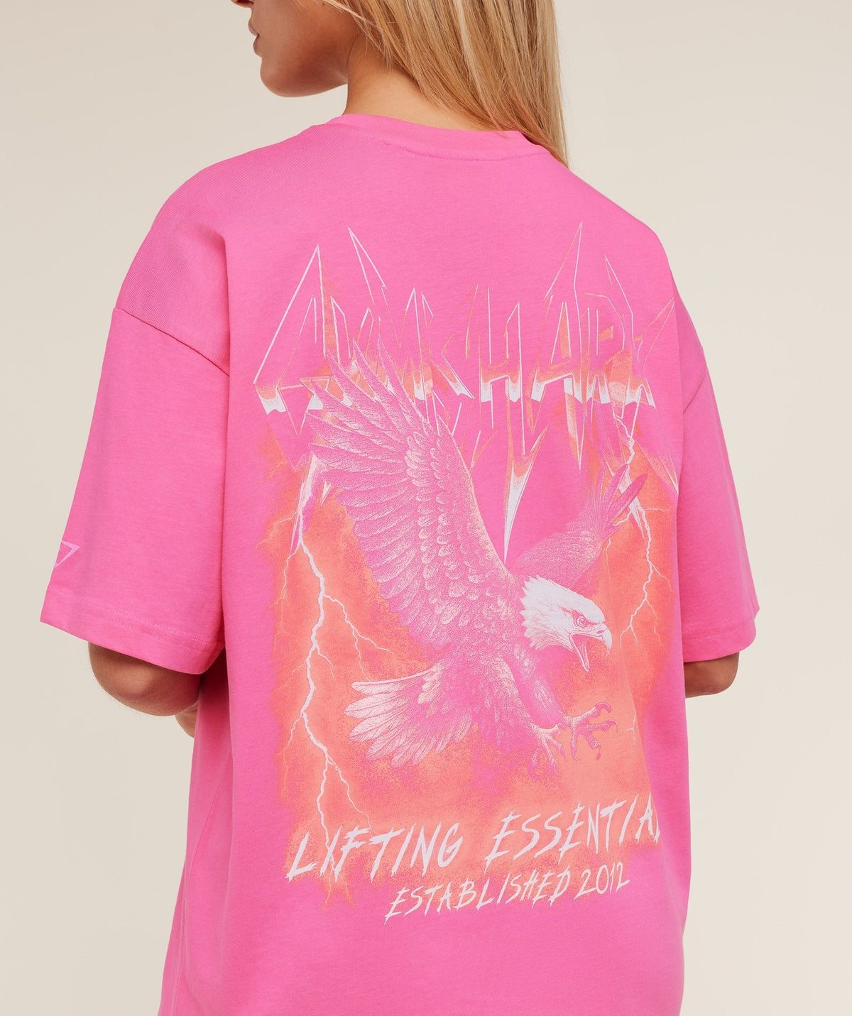 Gymshark Eagle Band Style Graphic Short Sleeve Tee - Electric Pink