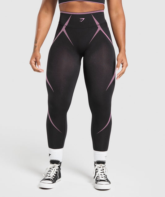 Gymshark Apex Lift Seamless Leggings - Darkest Purple/Sour Pink