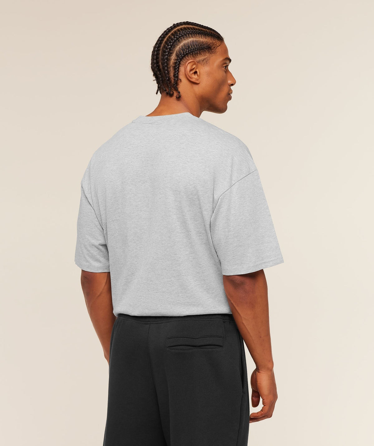 Gymshark Crest Oversized Tee - Light Grey Core Marl