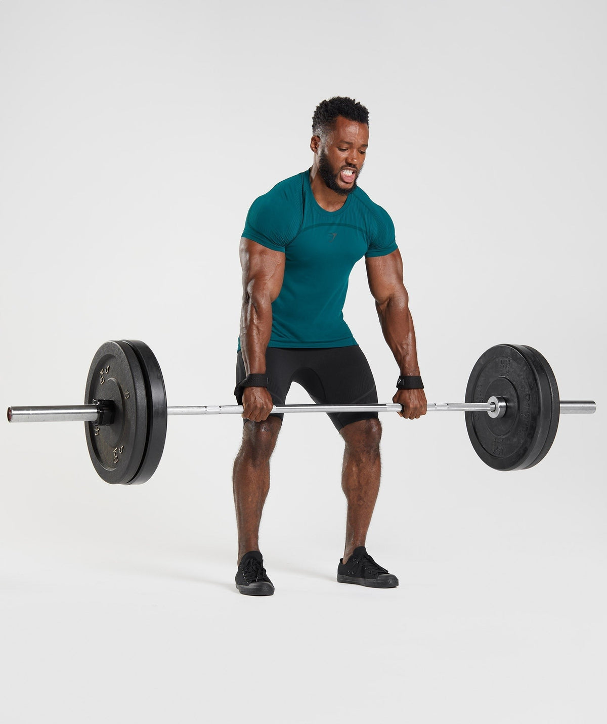 Gymshark 315 Seamless Tee - Winter Teal/Black