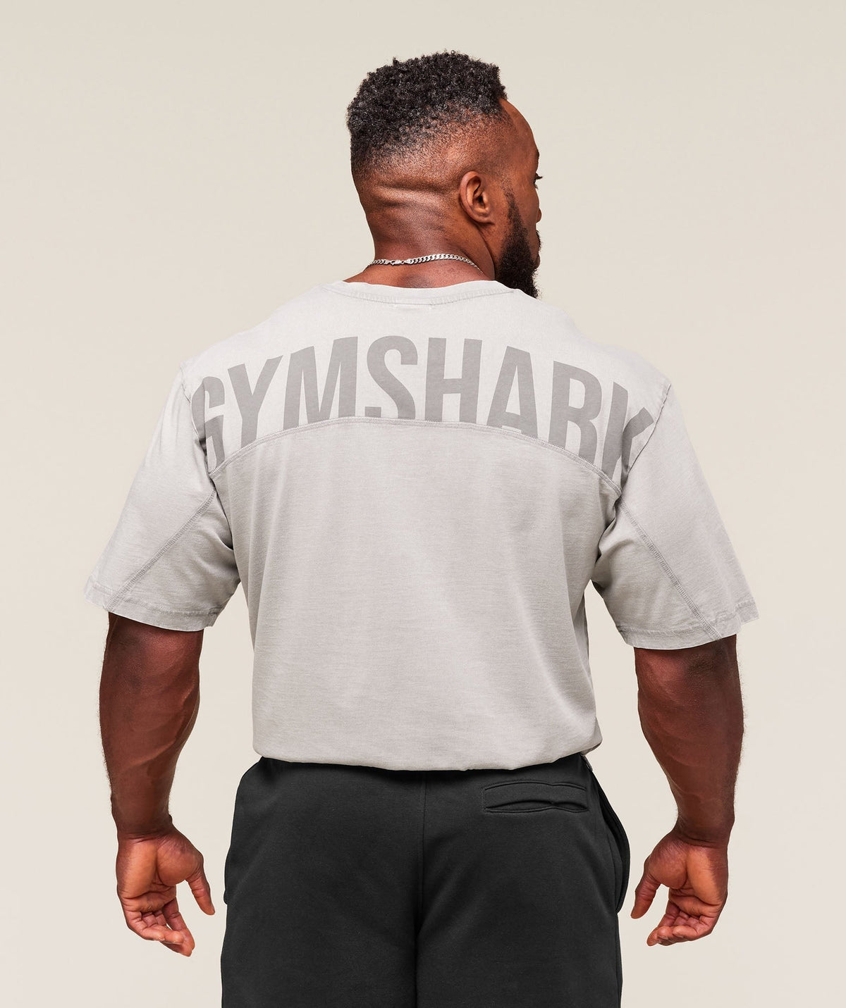Gymshark Power Washed Tee - Smokey Grey/Acid Wash Small Ball