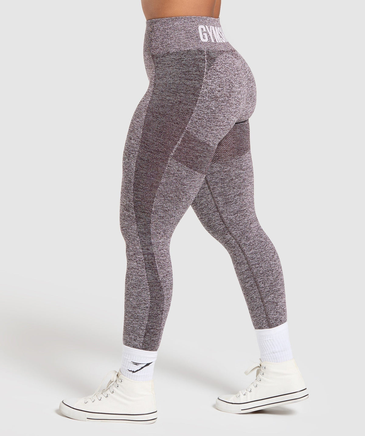 Gymshark Flex High Waisted Leggings - Plum Brown/White Marl