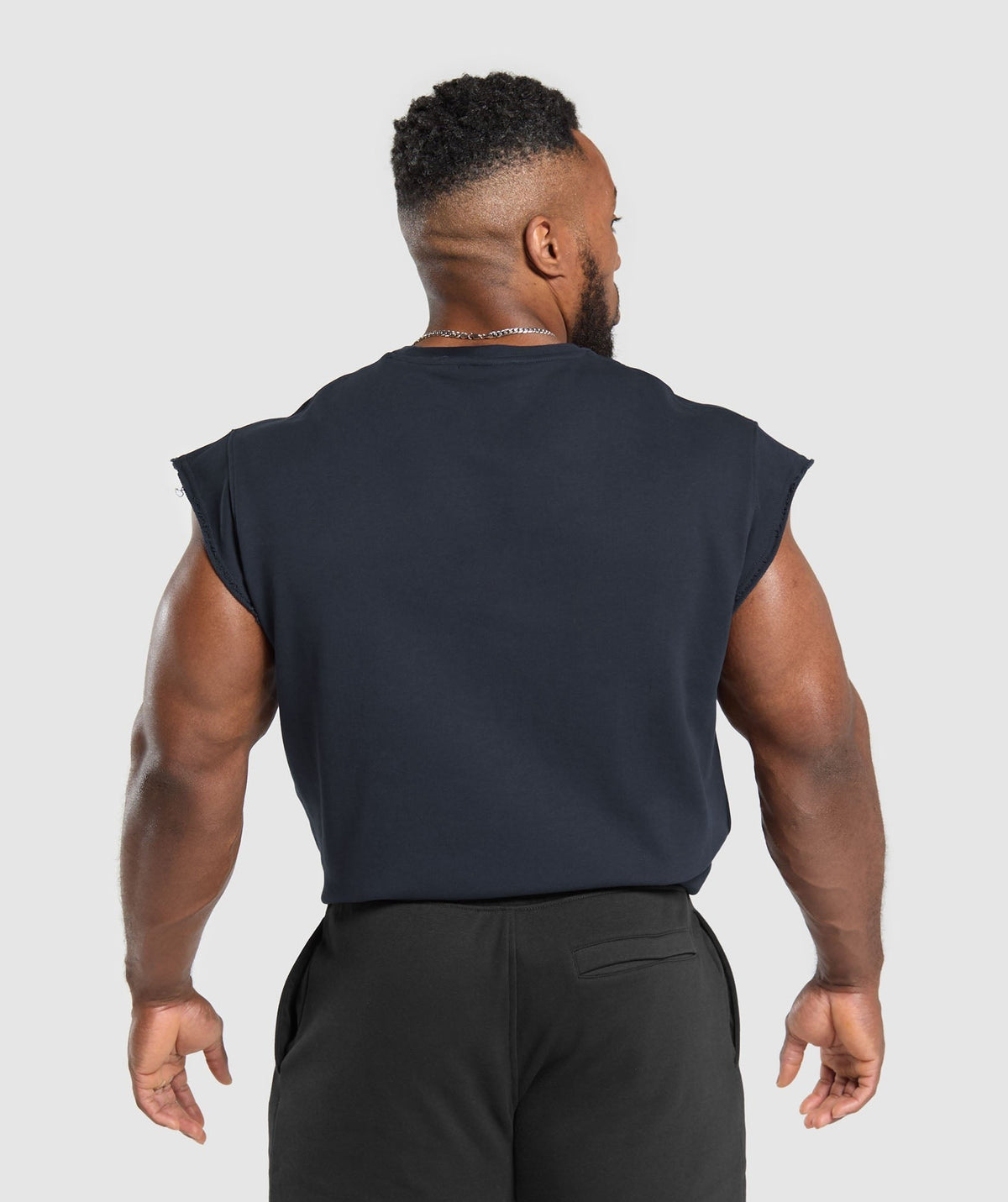 Gymshark Graphic Cut Off Tee - Heavy Blue