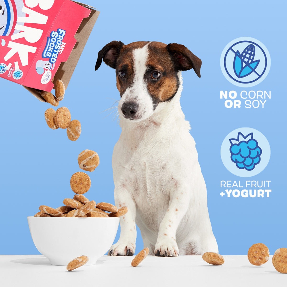 Frosted SocksTM Yogurt Berry Flavor Vegetarian Cereal Dog Treats, 24 oz