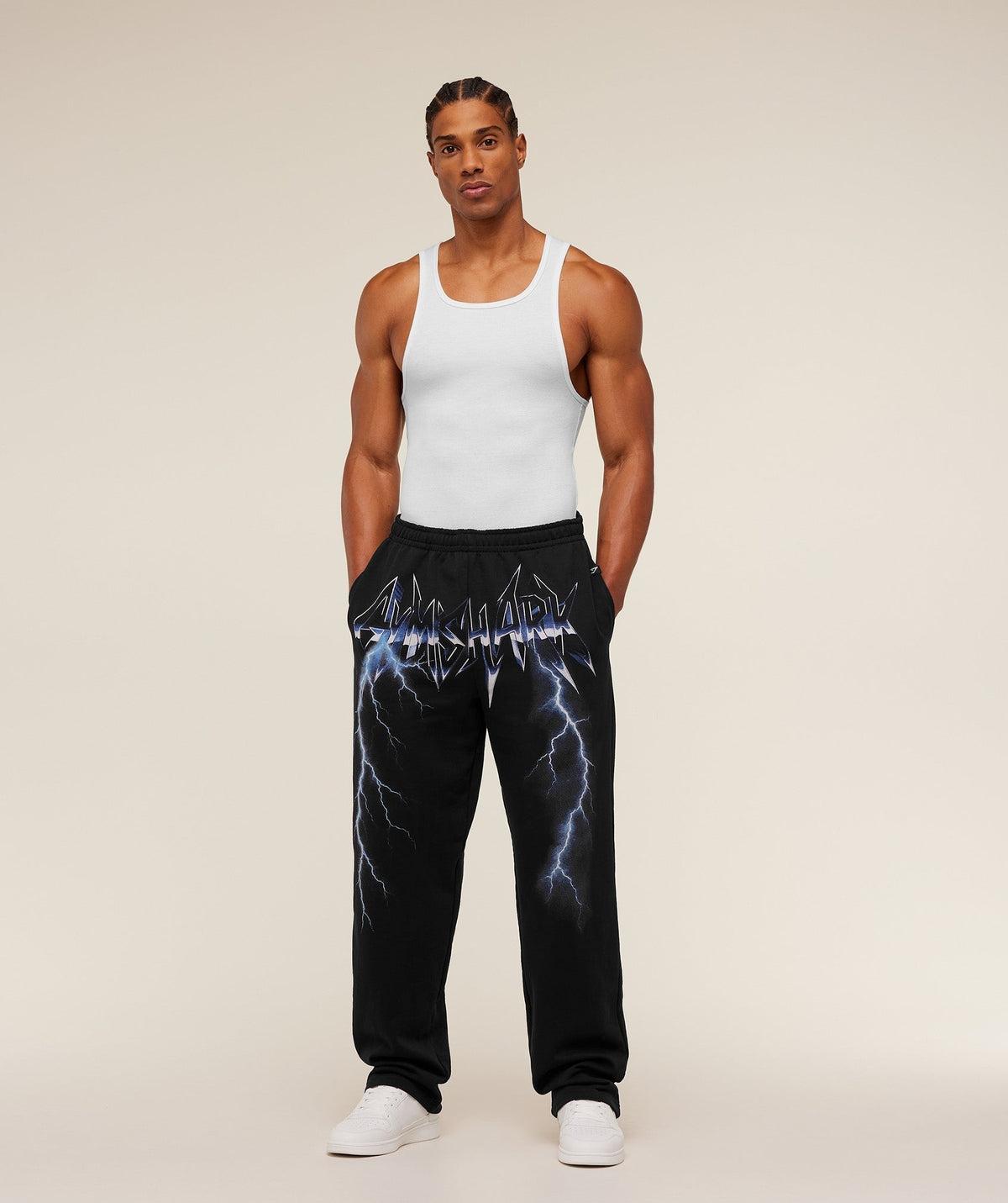 Gymshark Eagle Band Style Graphic Straight Leg Pants - Black