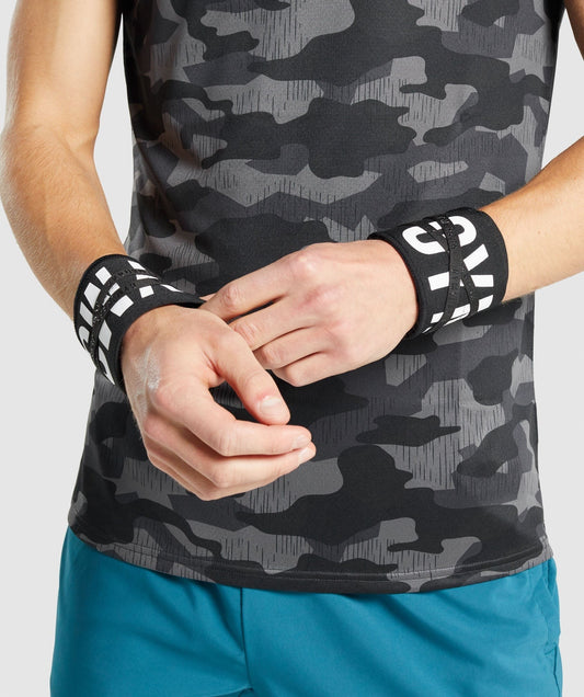 Gymshark Wrist Straps (Self Tie) - Black