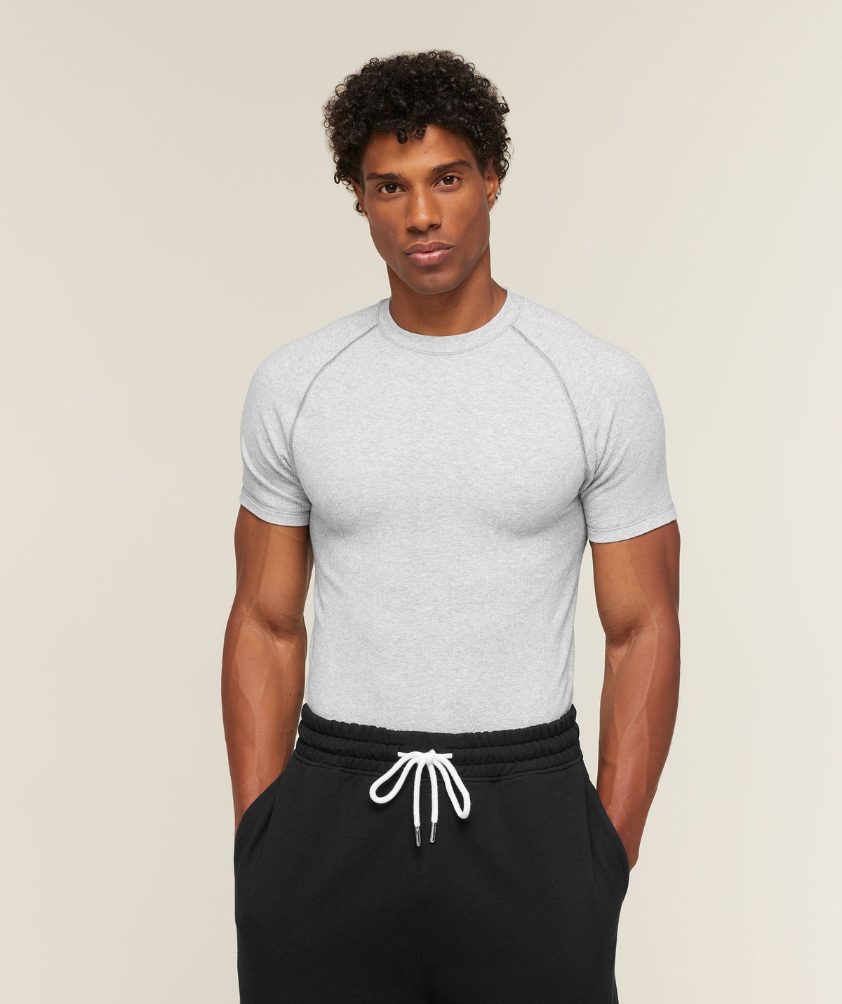 Gymshark Cotton Seamless Tee - Soft Grey Marl