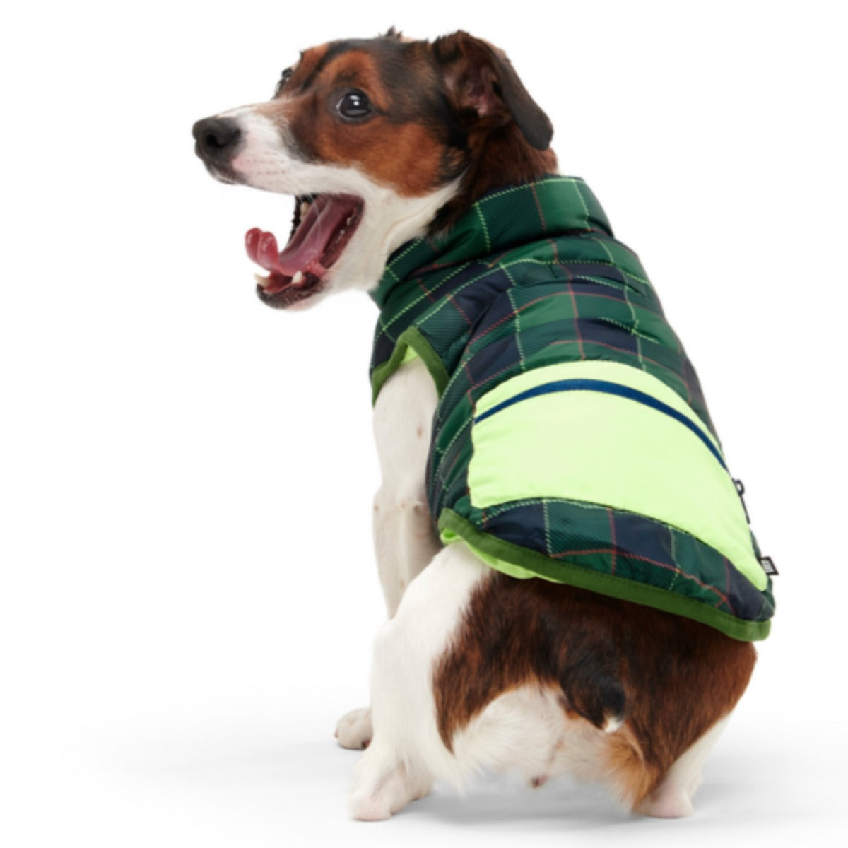 Plaid To The Bone Dog Puffer Vest