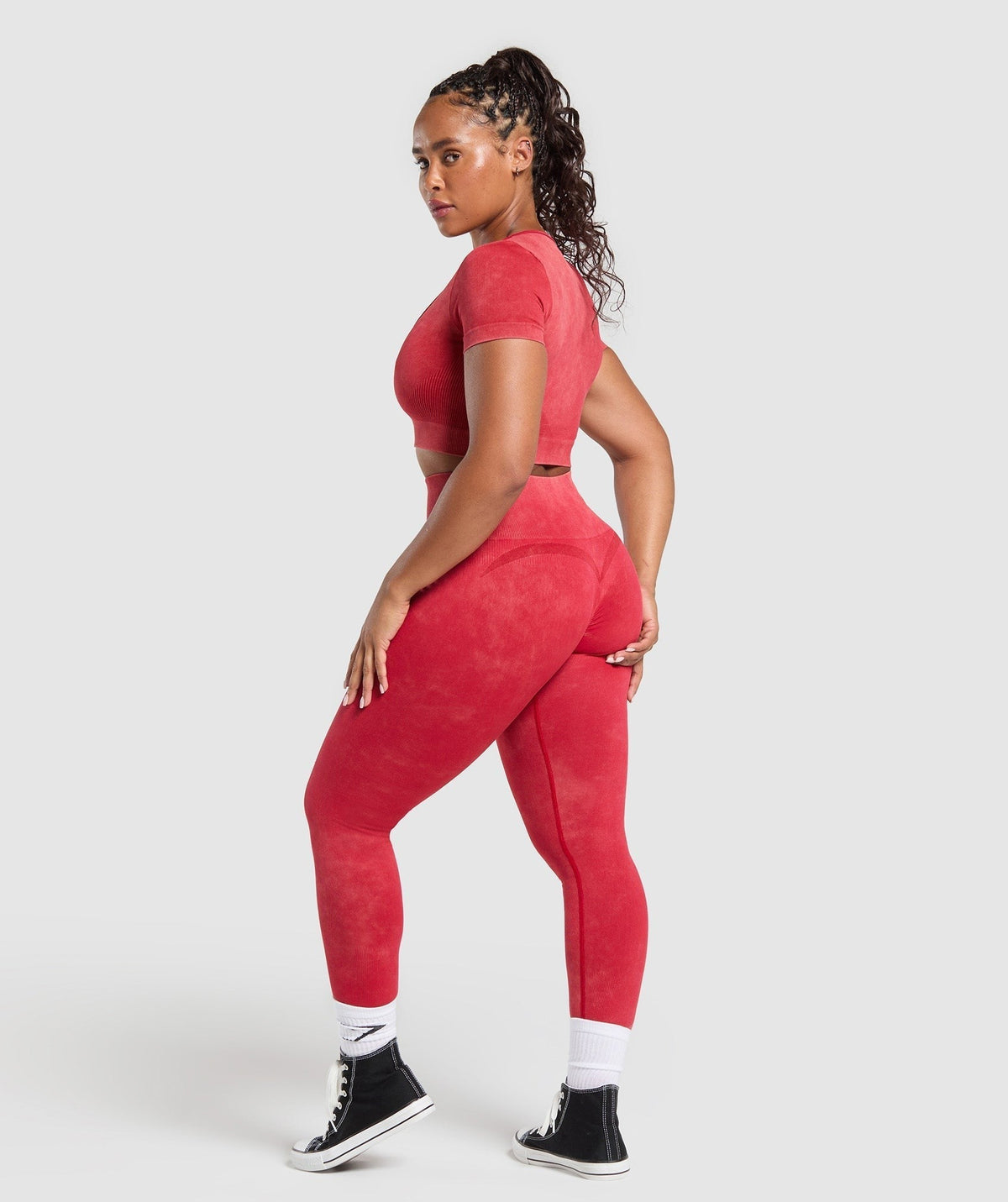 Gymshark Gains Seamless Legging - Carmine Red/Wash