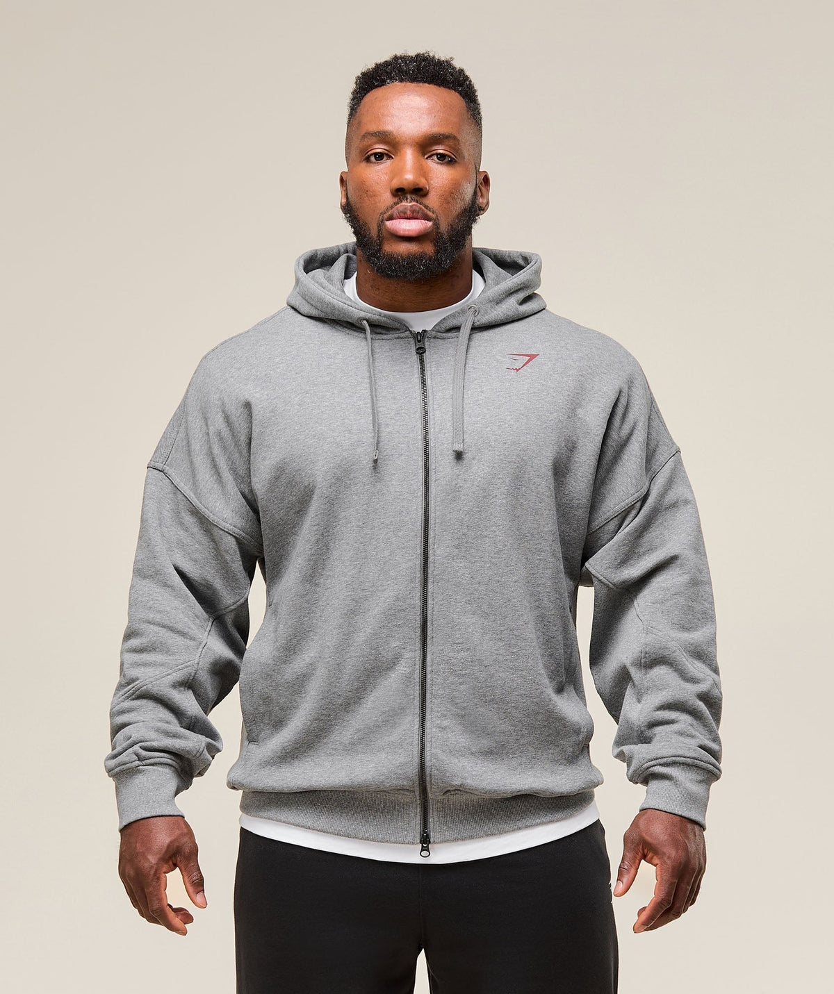 Gymshark Power Zip Up Hoodie - Charcoal Core Marl