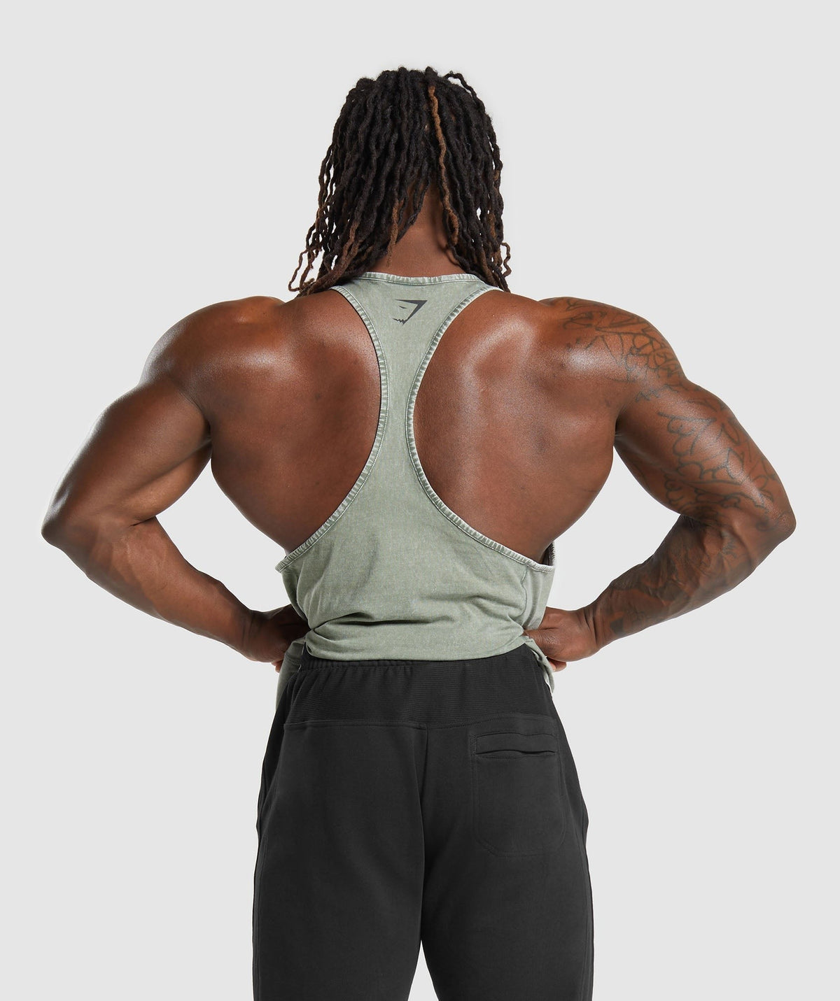 Gymshark Power Washed Stringer - Dusk Green/Acid Wash Small Ball