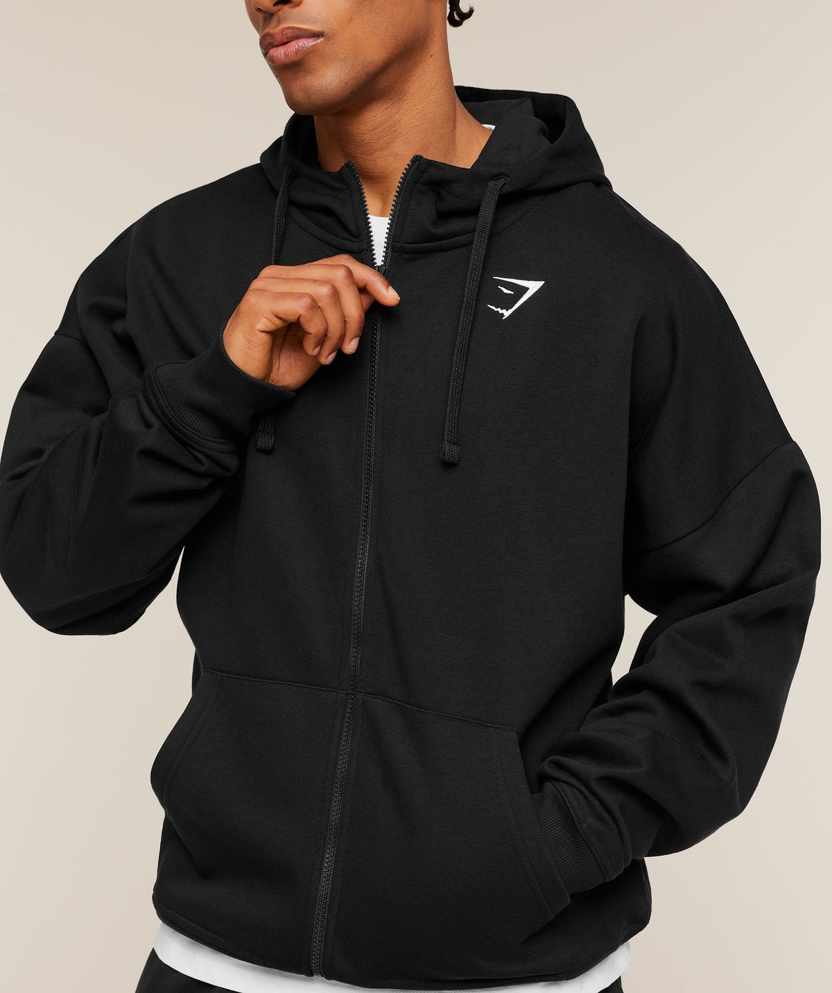 Gymshark Essential Oversized Zip Up Hoodie - Black