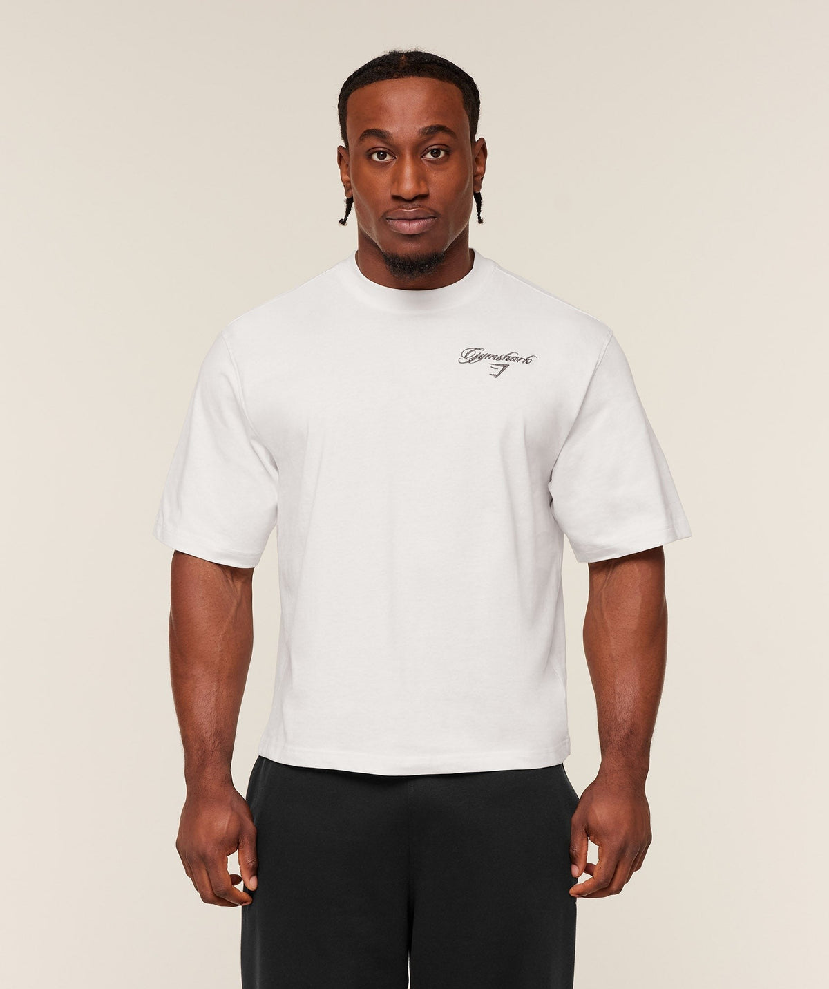Gymshark Eagle Script Graphic Tee - Soft White