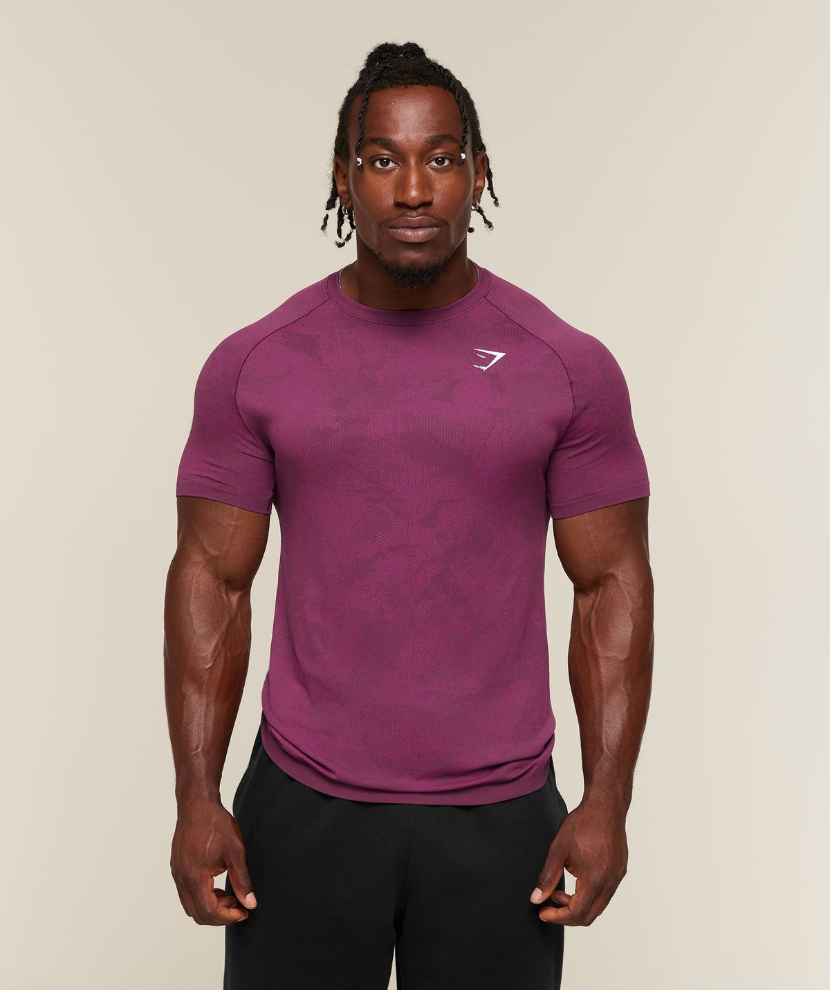 Gymshark Geo Seamless Tee - Strength Pink/Performance Pink