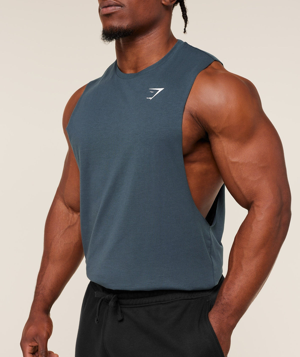 Gymshark Critical Drop Arm Tank - Stealth Blue
