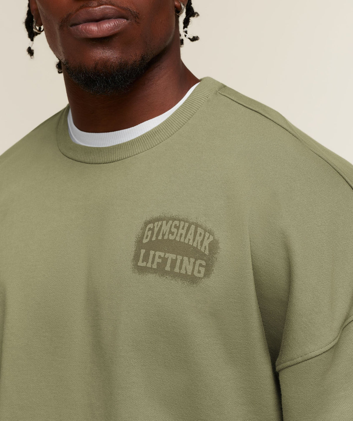 Gymshark Faded Lifting Graphic Sweatshirt - Grounded Green