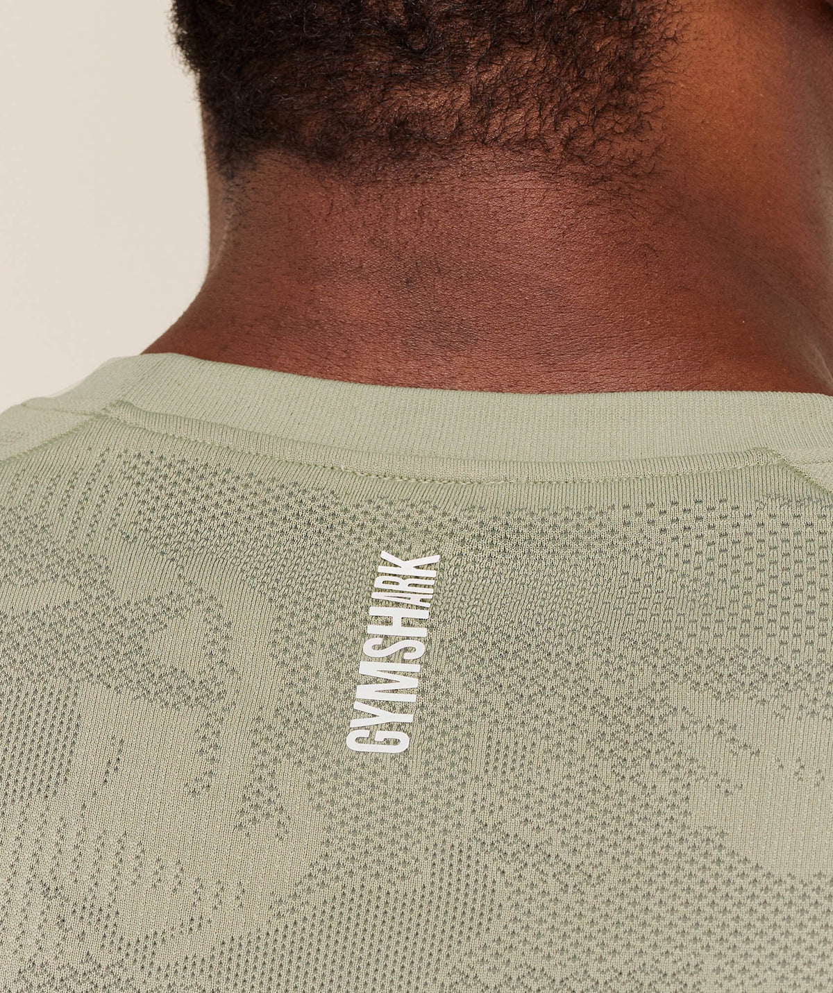 Gymshark Geo Seamless Tee - Haze Green/Unit Green