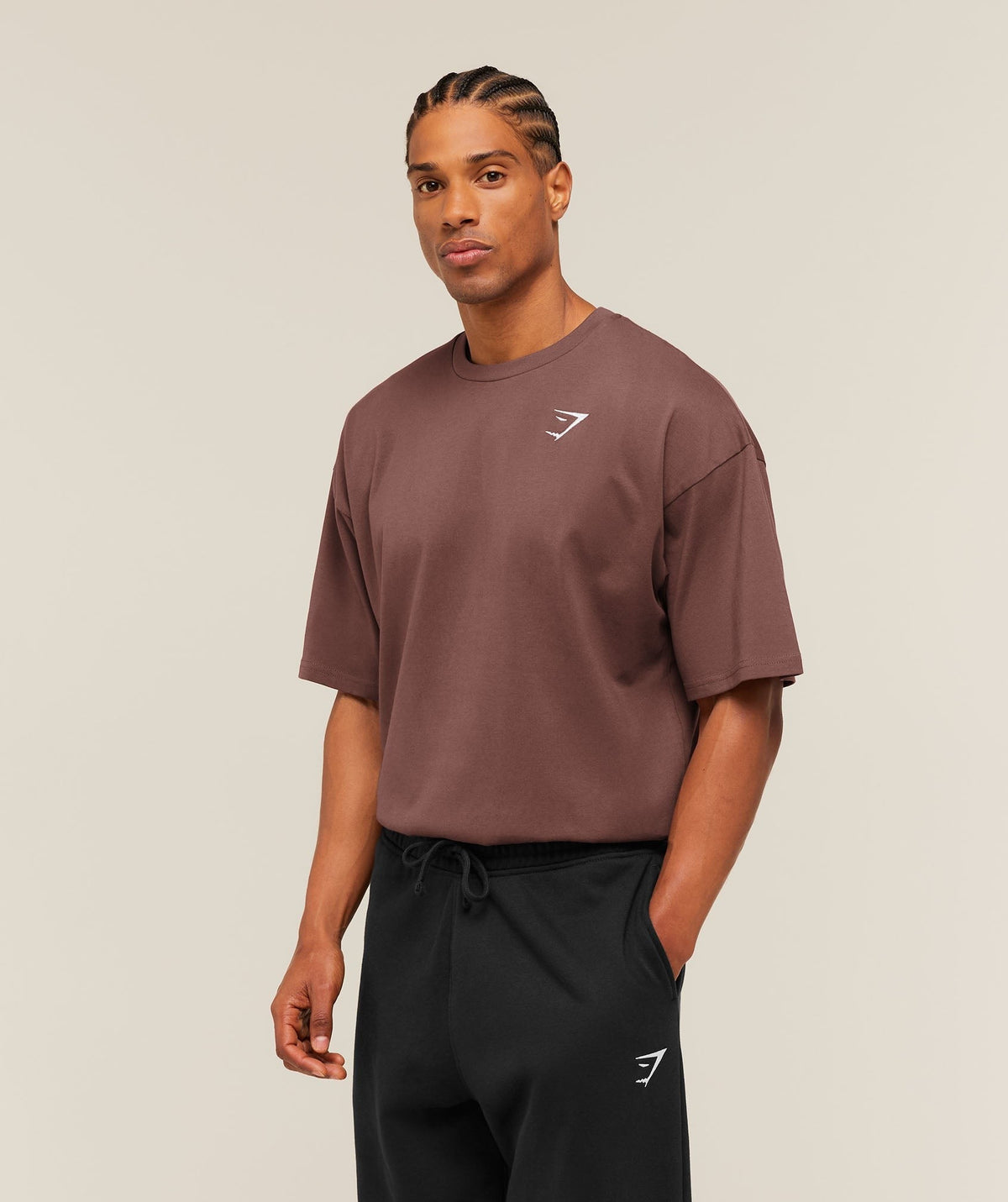 Gymshark Crest Oversized Tee - Espresso Brown