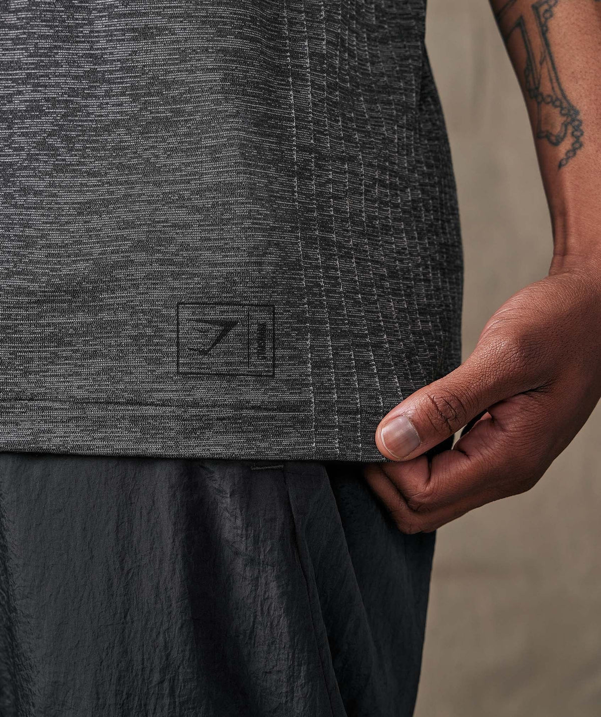 Gymshark Retake Seamless Tee - Onyx Grey/White Marl