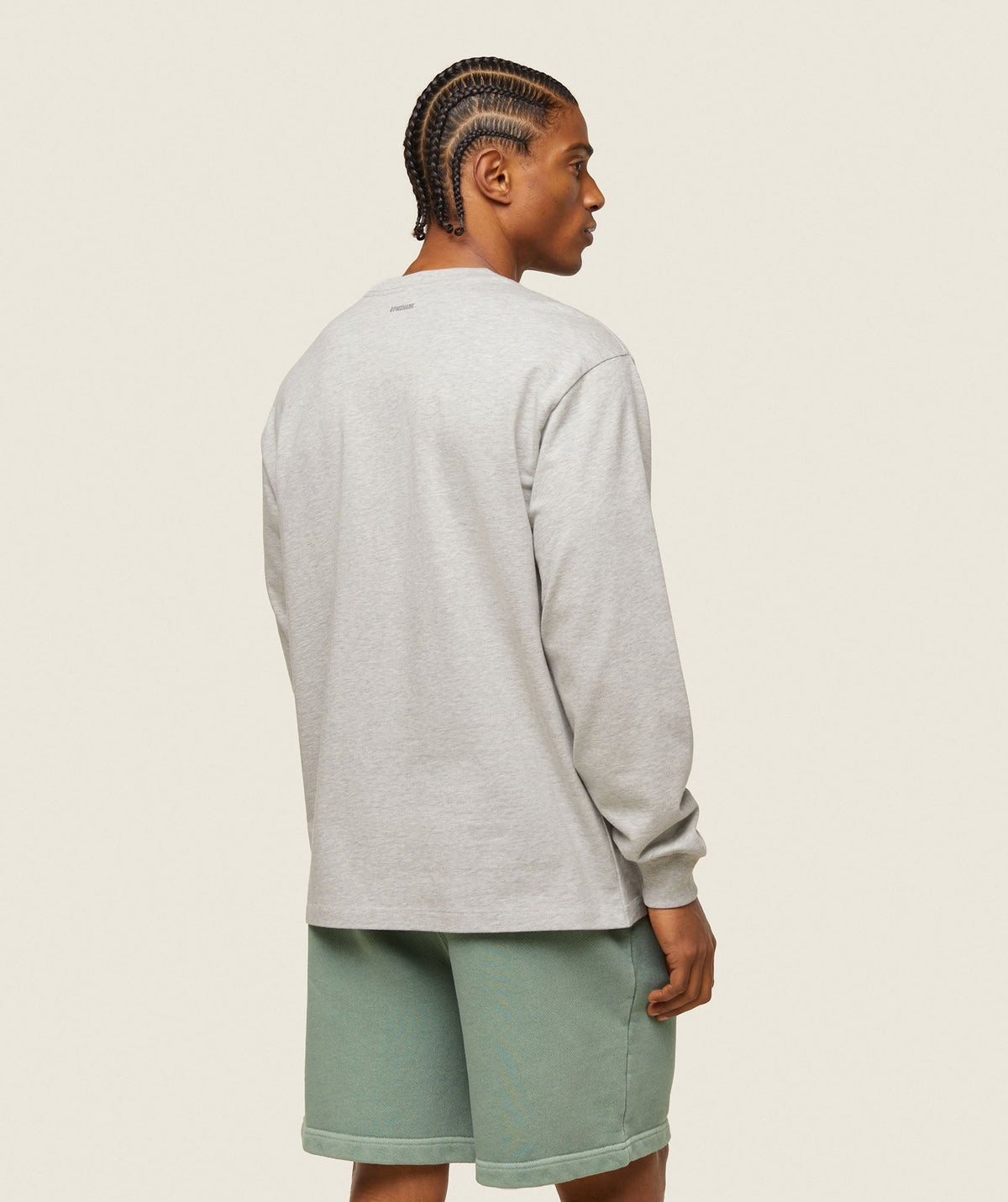 Gymshark Lifestyle Relaxed Long Sleeve Tee - Light Grey Core Marl
