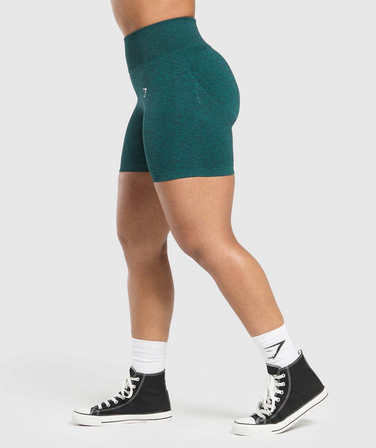 Gymshark Lift Seamless High-Rise Shorts - Functional Teal/Black Marl