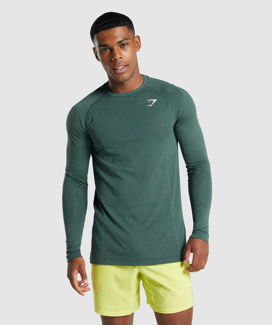 Gymshark Vital Long Sleeve Tee - Obsidian Green Marl