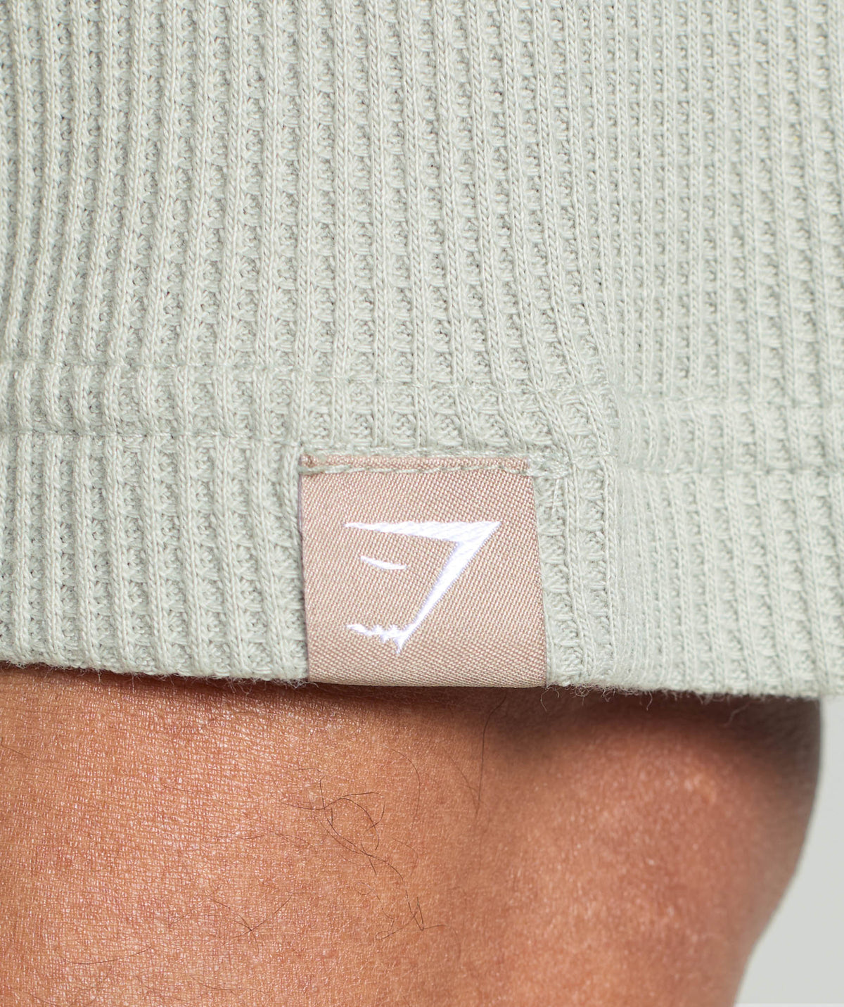 Gymshark Waffle Oversized Tee - Stone Grey/Cotton Part Dye