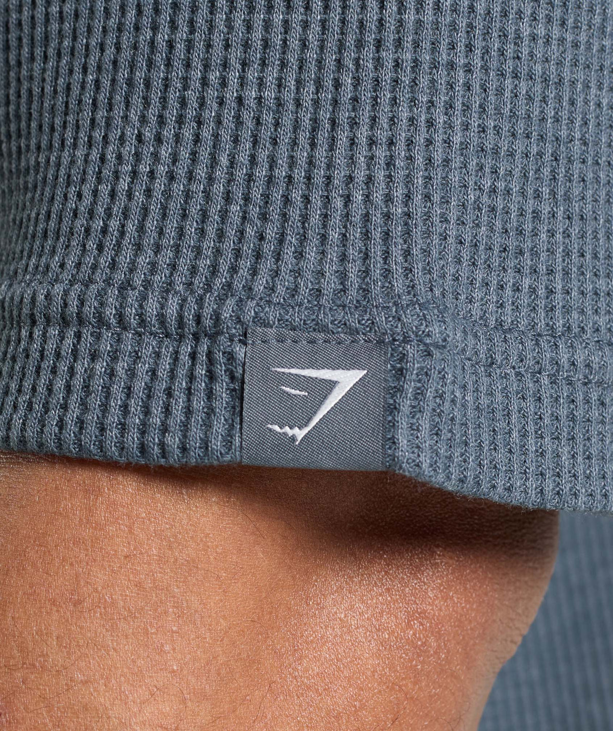Gymshark Waffle Oversized Tee - Titanium Blue/Cotton Part Dye