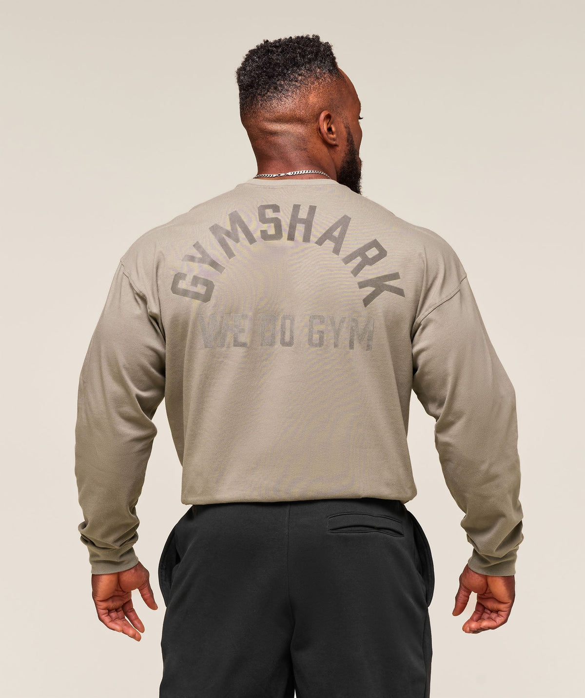 Gymshark We Do Gym Long Sleeve Tee - Linen Brown