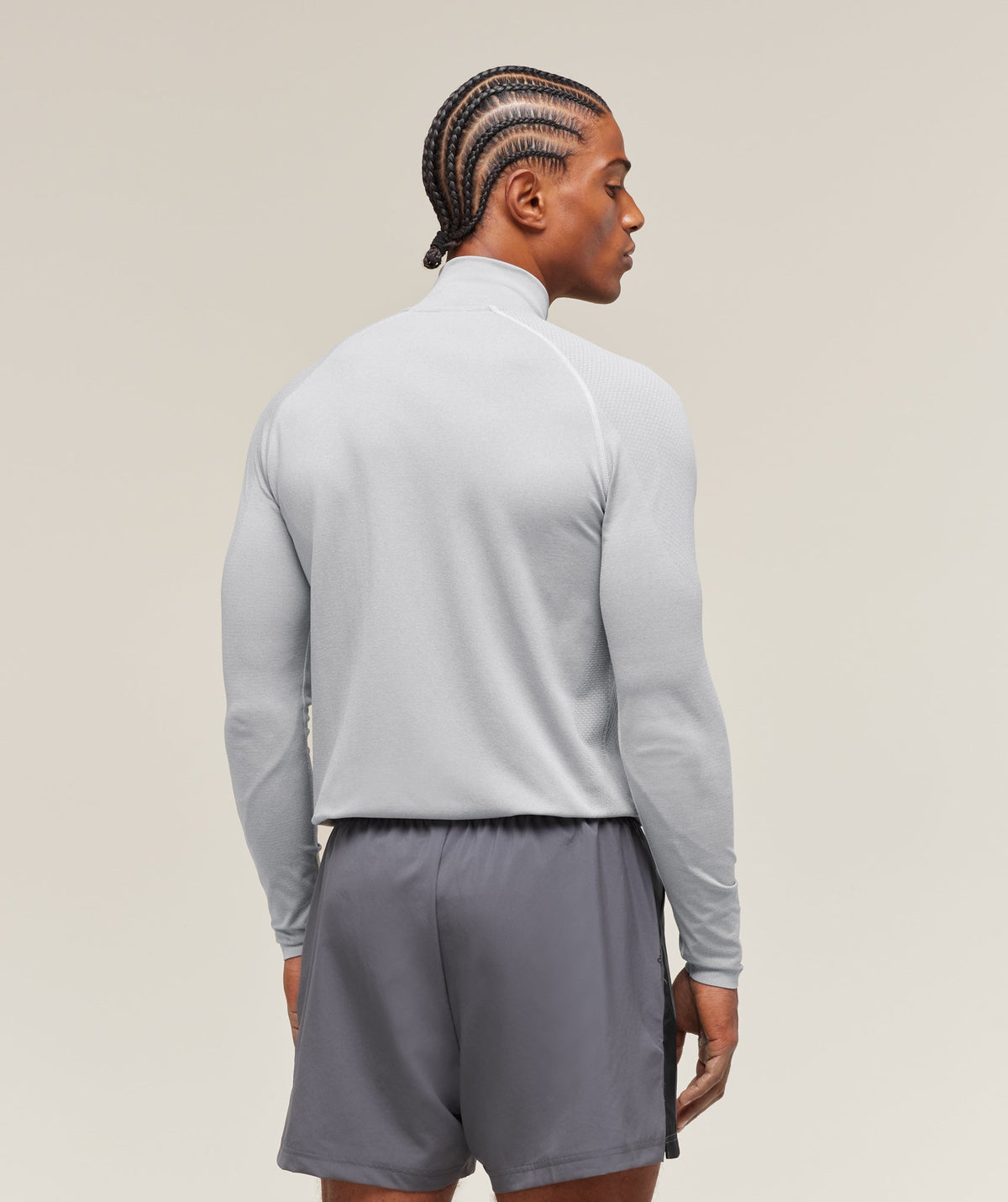Gymshark Vital Seamless 1/4 Zip - Light Grey/Smokey Grey