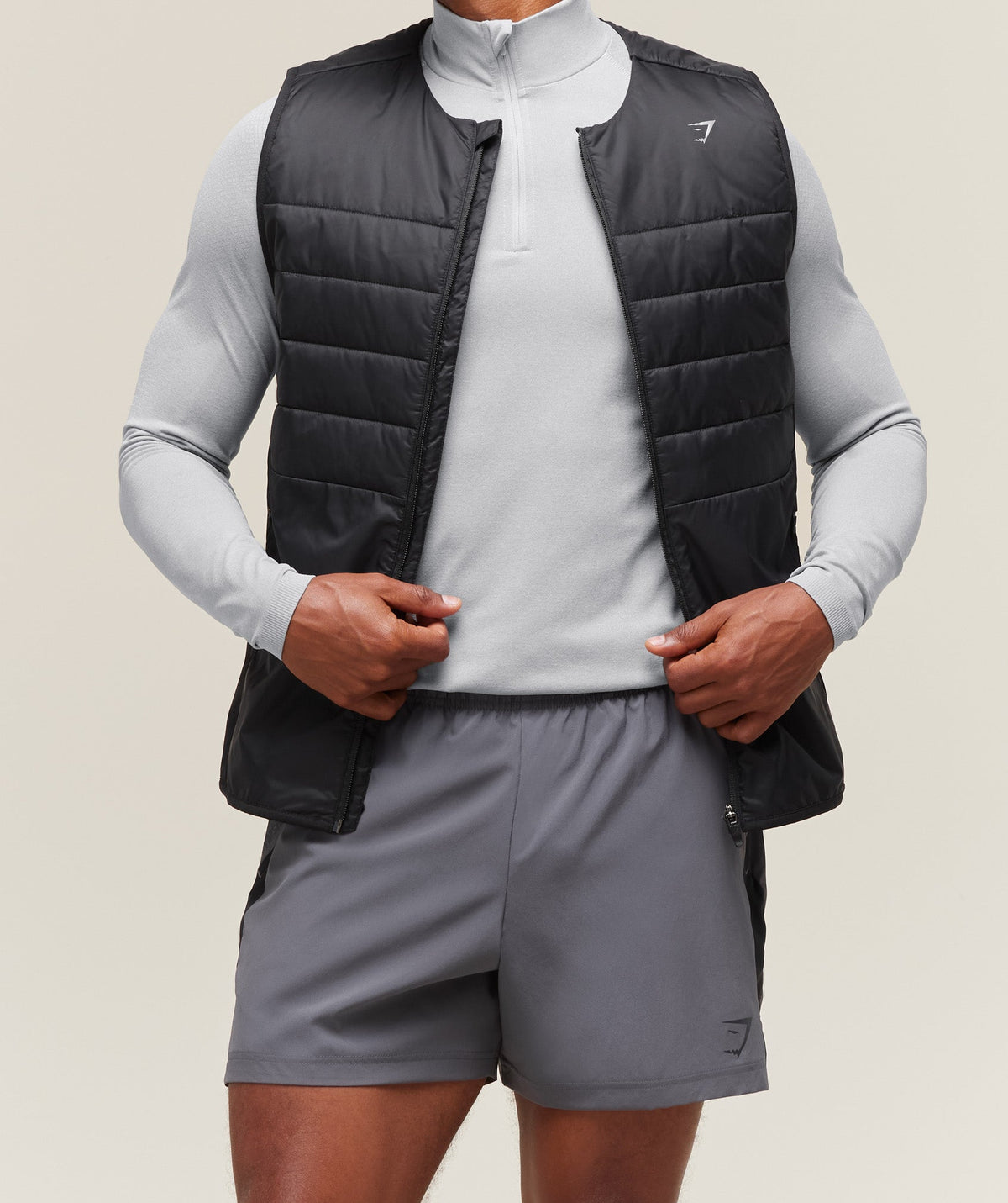 Gymshark Vital Seamless 1/4 Zip - Light Grey/Smokey Grey
