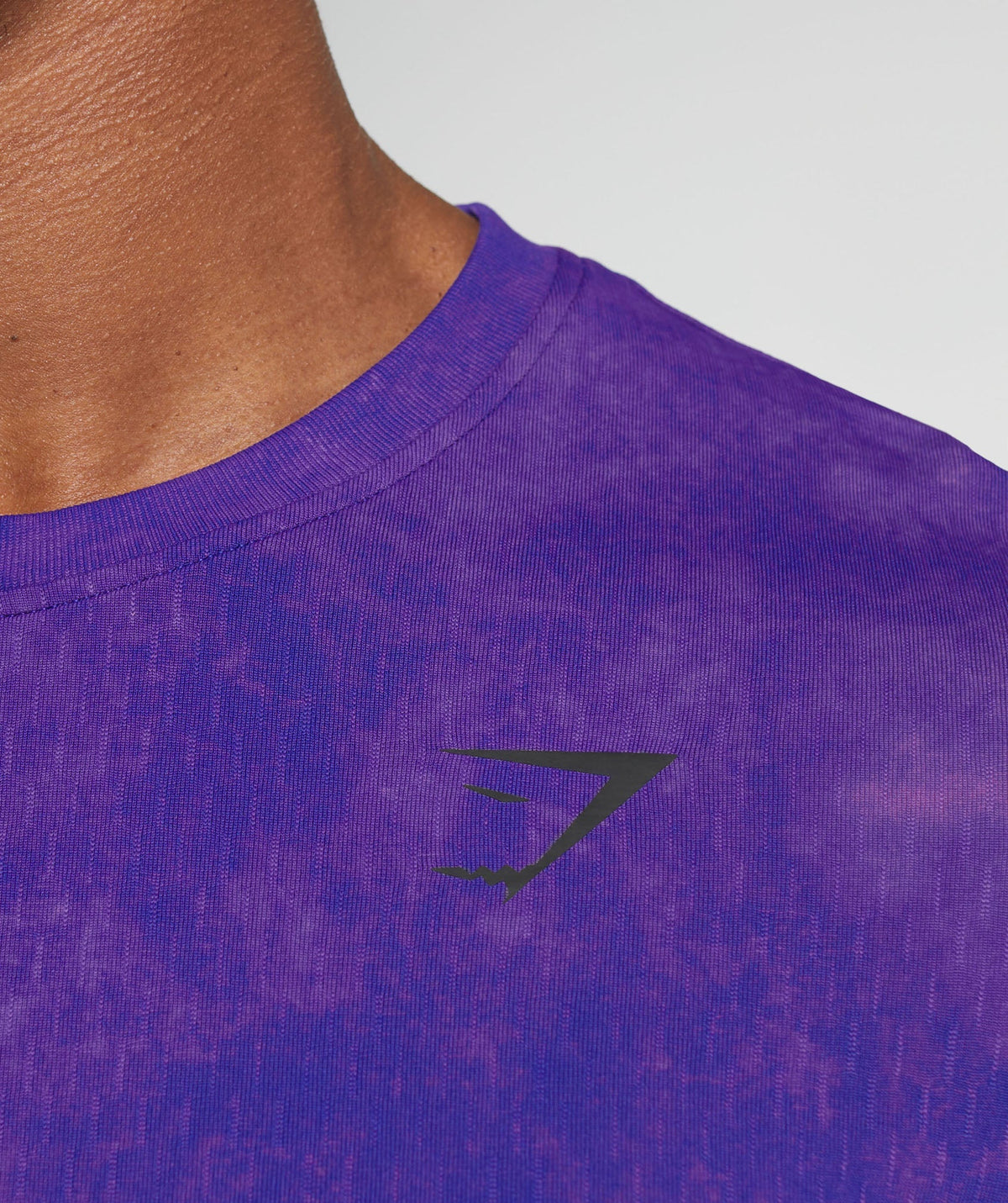 Gymshark Camo Washed Seamless Tee - Cobalt Purple/Oxi Wash