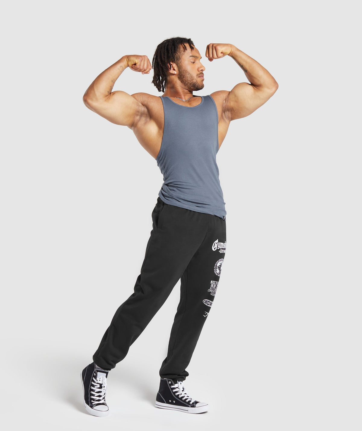 Gymshark Ribbed Tank 3 Pack - Black/White/Iron Blue