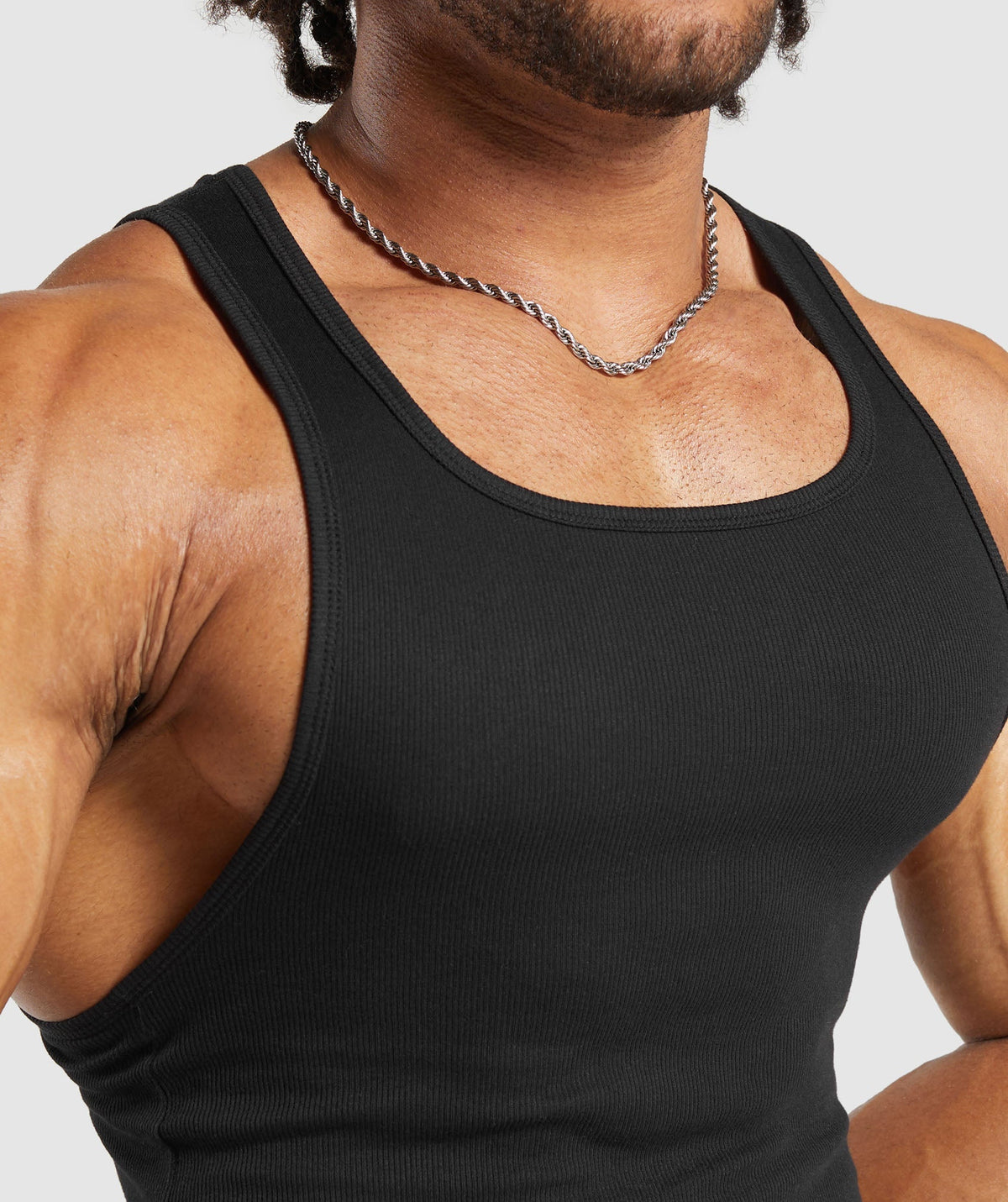 Gymshark Ribbed Tank 3 Pack - Black/White/Iron Blue