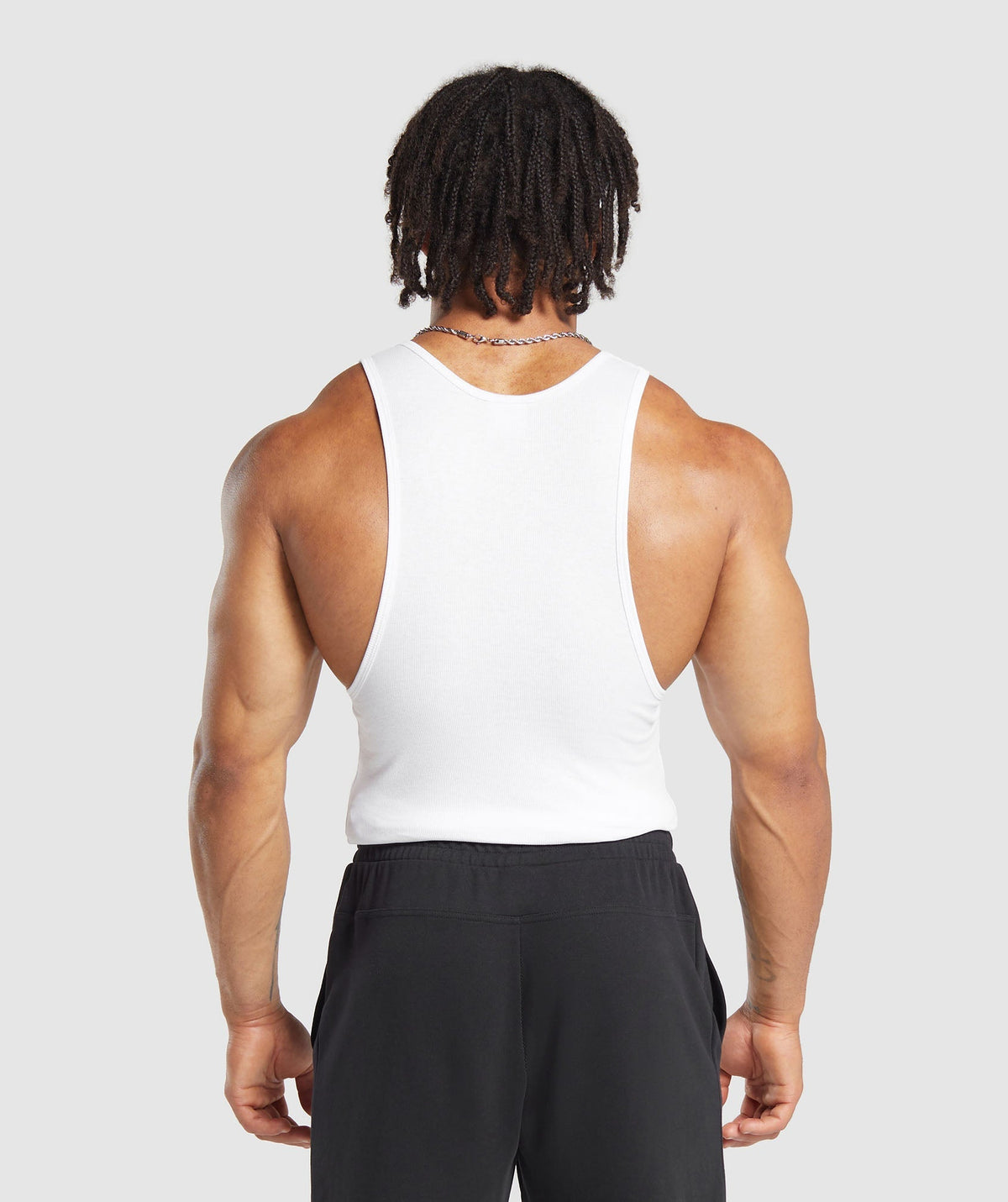 Gymshark Ribbed Tank 3 Pack - Black/White/Iron Blue