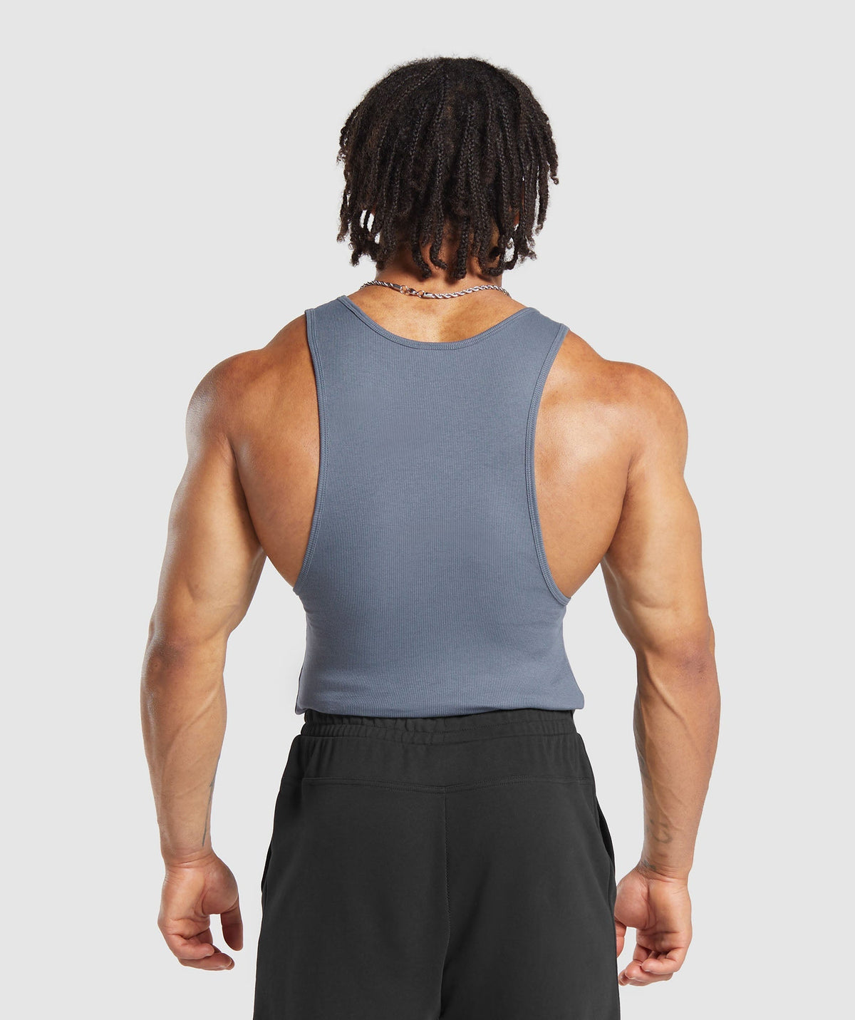 Gymshark Ribbed Tank 3 Pack - Black/White/Iron Blue