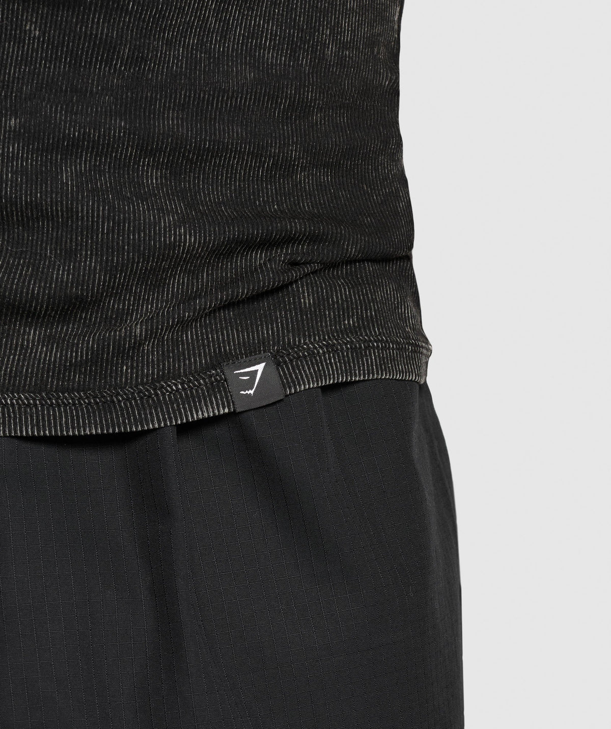Gymshark Washed Ribbed Tank 1PK - Black/Gel Bleach Wash