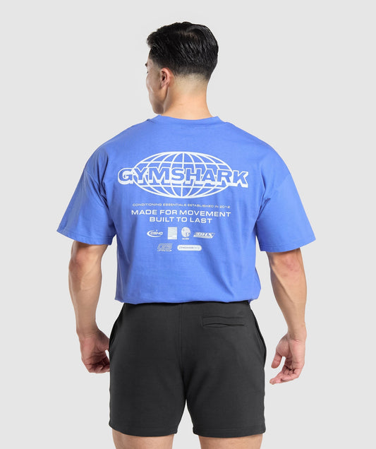 Gymshark Worldwide Tee - Iris Blue