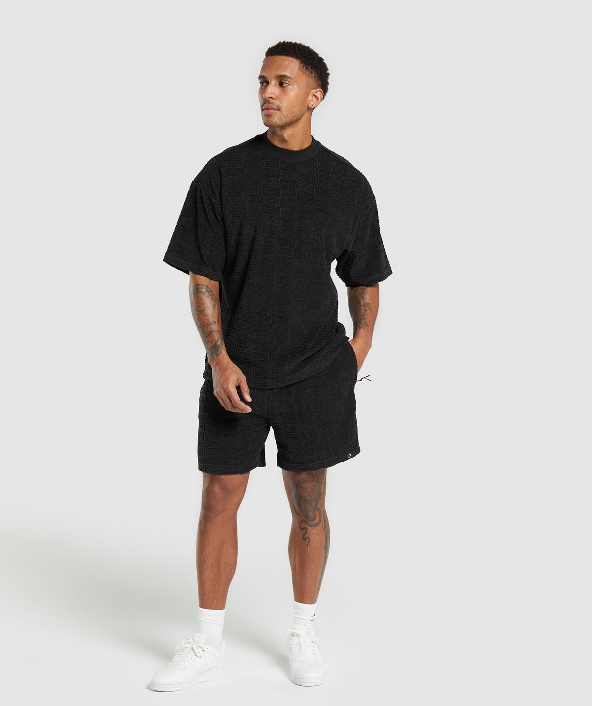 Gymshark Towelling 7" Shorts - Black