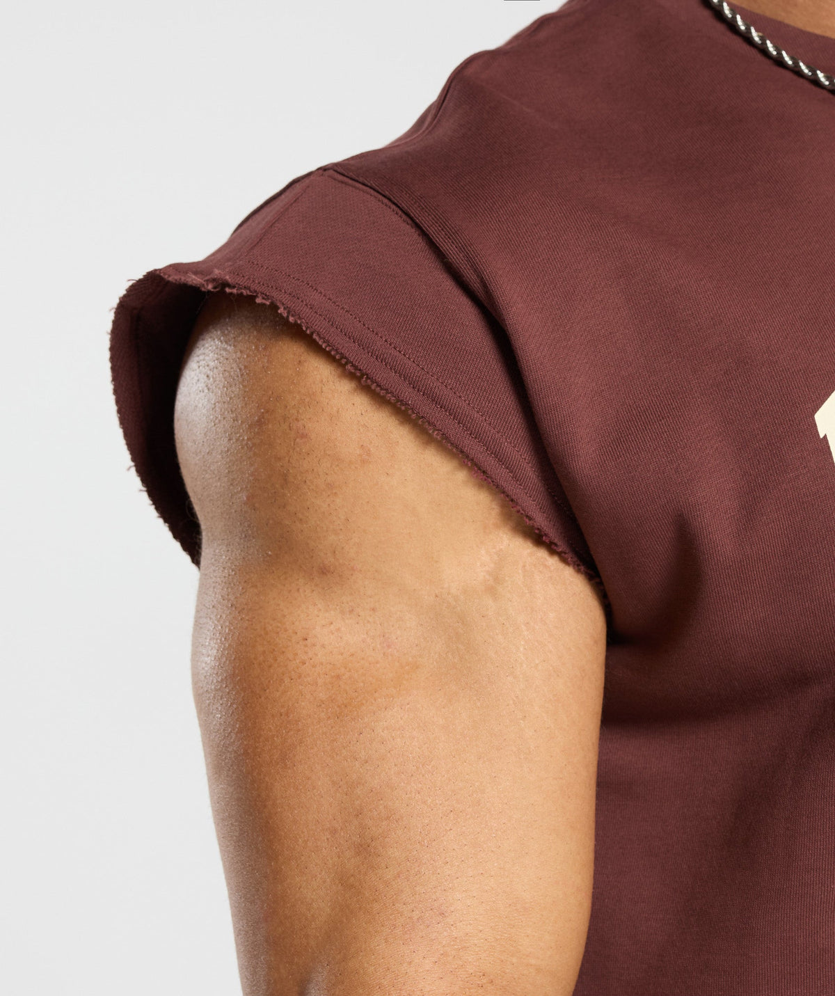 Gymshark Graphic Cut Off Tee - Burgundy Brown
